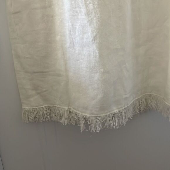 Theory Oekel Linen Drape Dress in Ivory - Picture 6 of 8